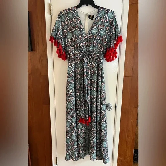 Anthropologie Sachin & Babi Tasseled Maxi Dress - Picture 2 of 7